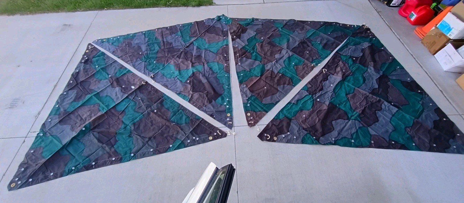 RARE Genuine Swedish Knäppetält Camo Zelt Tent Zeltbahn Shelter COMPLETE WW2