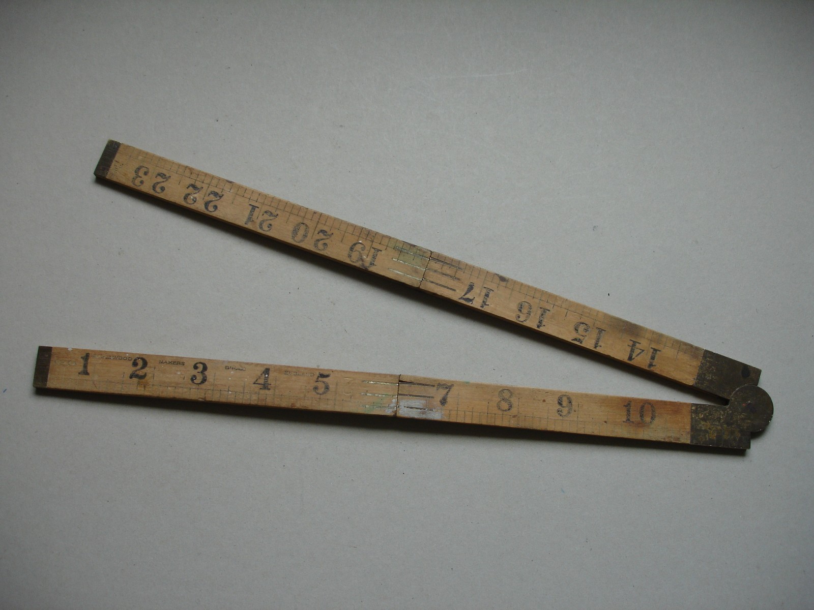 Vintage Smallwood Folding Ruler 24-inch Boxwood & Brass