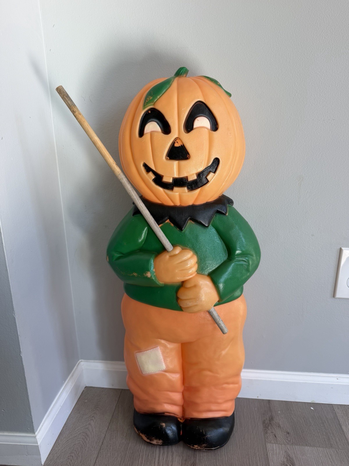 Vtg 1995 Pumpkin Head Don Featherstone Blow Mold Goblin Scarecrow Halloween
