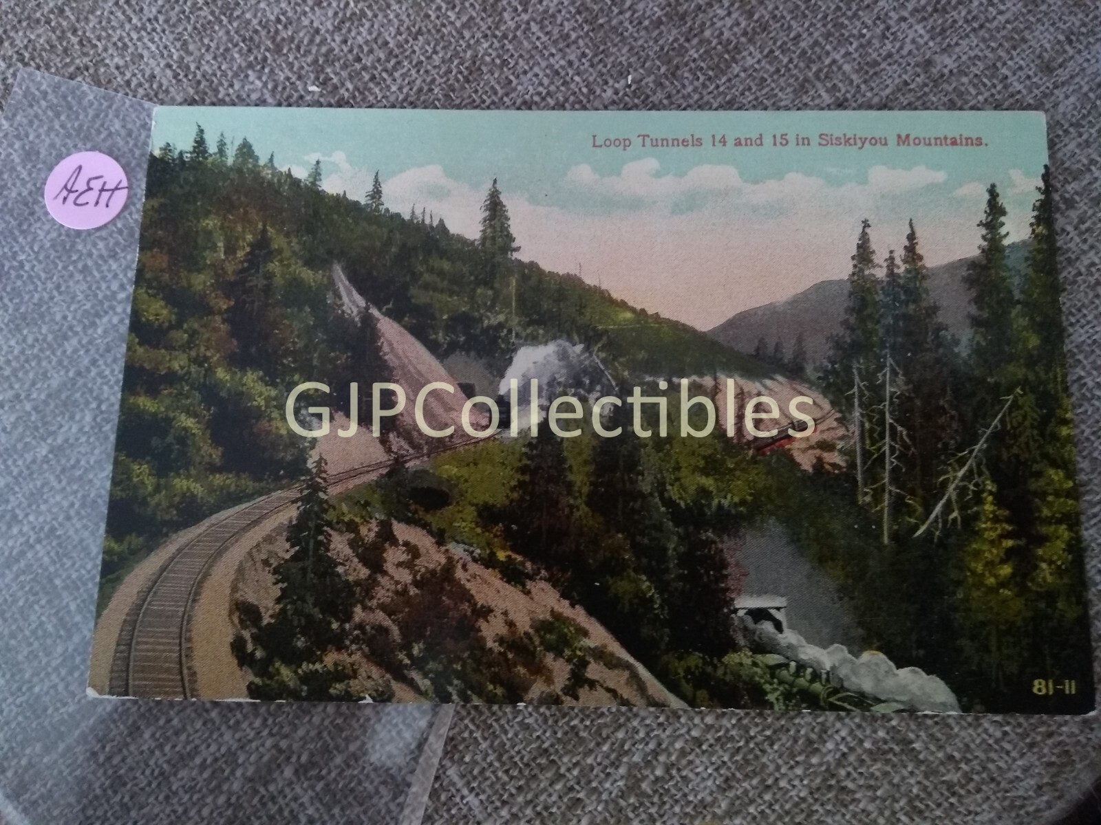 PAEH Train or Station Postcard Railroad RR LOOP TUNNELS 14 AND 15 SISKIYOU MOUNT
