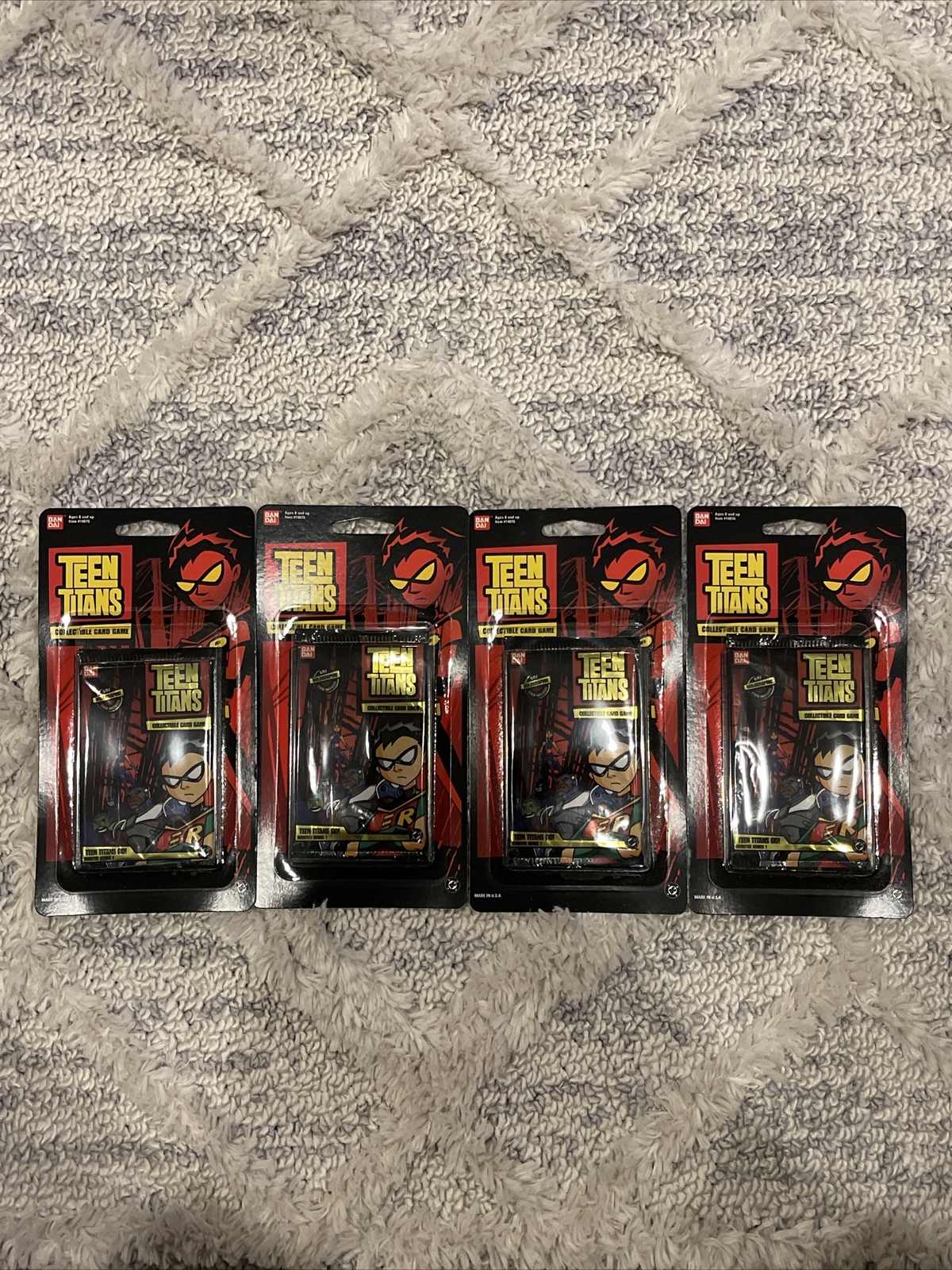 SET OF 4 PACKS Teen Titans Go Series 1 Sealed Blister Pack Warner Bros.