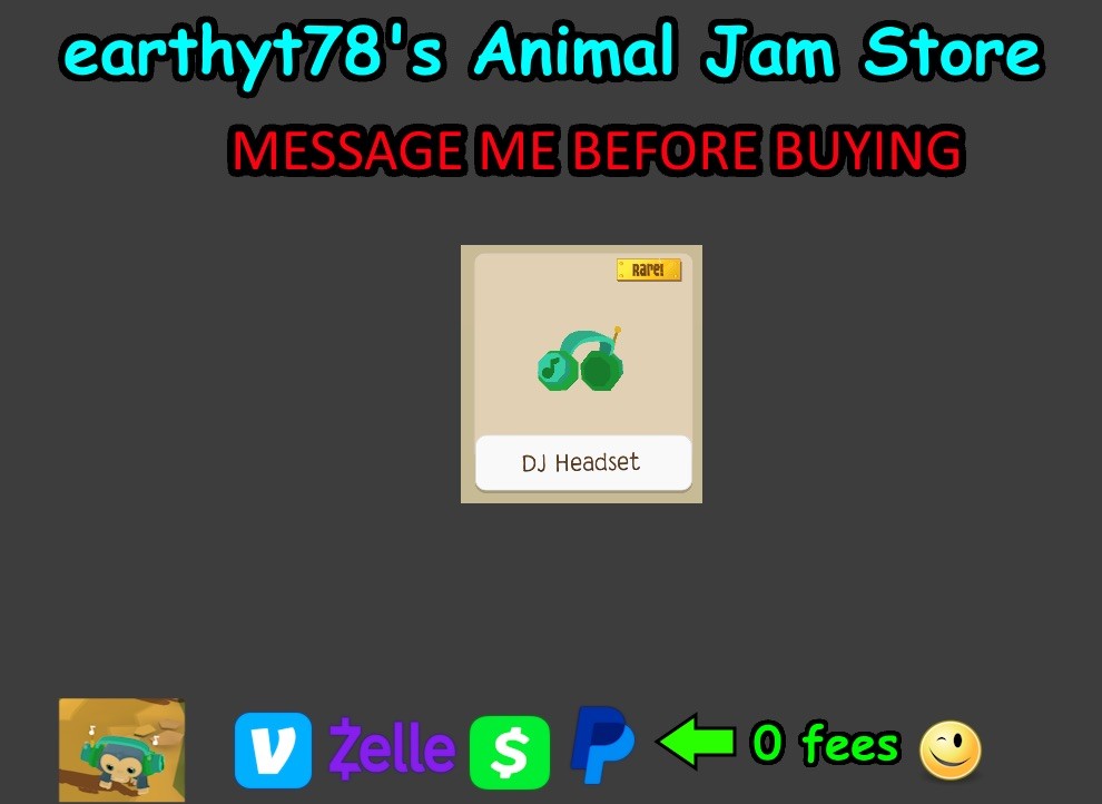 Animal jam play wild teal DJ headset AJPW RARES GO THRU PICS 