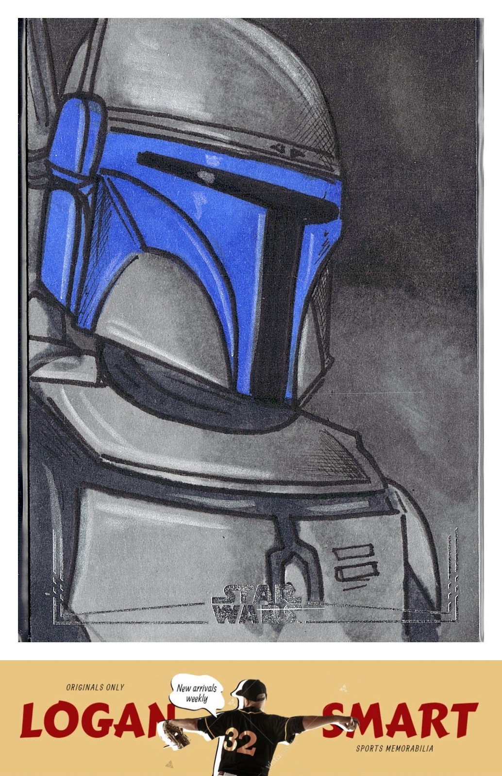 Jango Fett Sketch Card Rees Chua-Finlay Auto 2026 Topps Chrome Star Wars