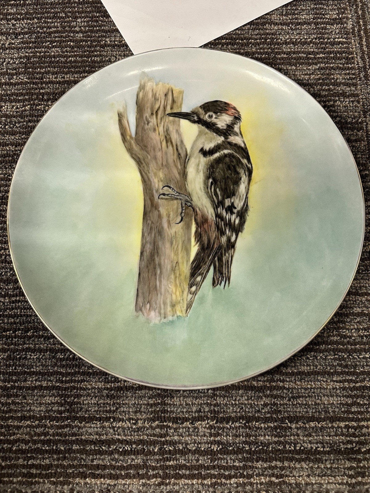 Vintage The Great Spotted Woodpecker Plate By Craig.  1973