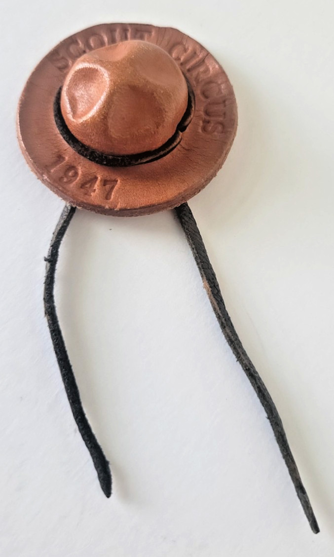 Boys Scouts BSA Scout Circus 1947 Leather Mini Hat Vintage