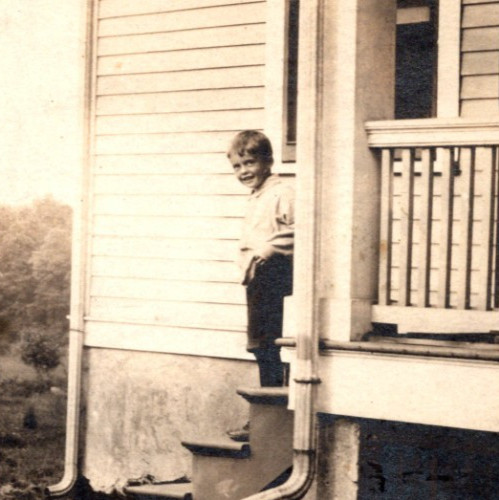RPPC 1910 House Scene w/ Rural Landscape Kid Smiling ANTIQUE Postcard 10053