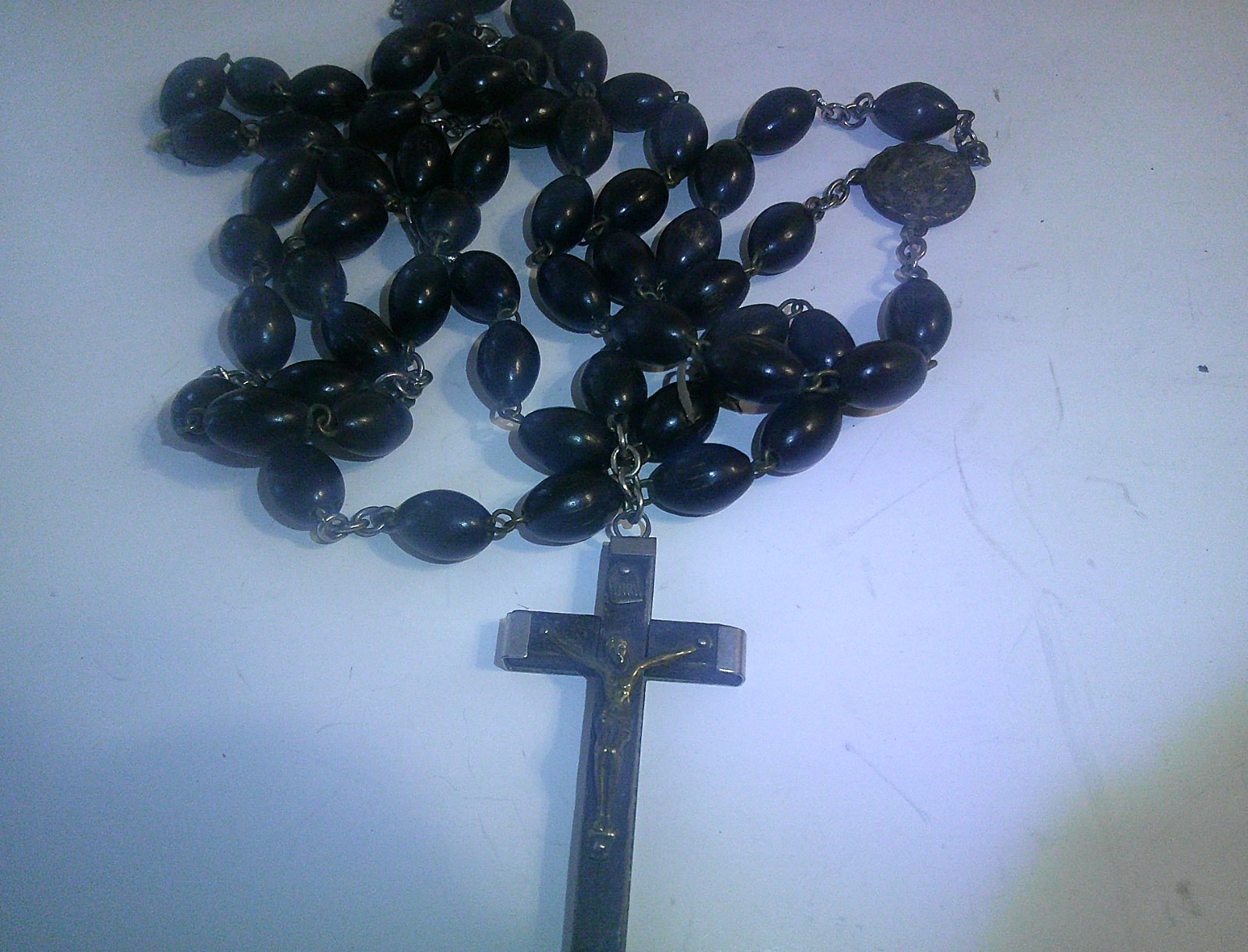 Antique Catholic Black Wood 30