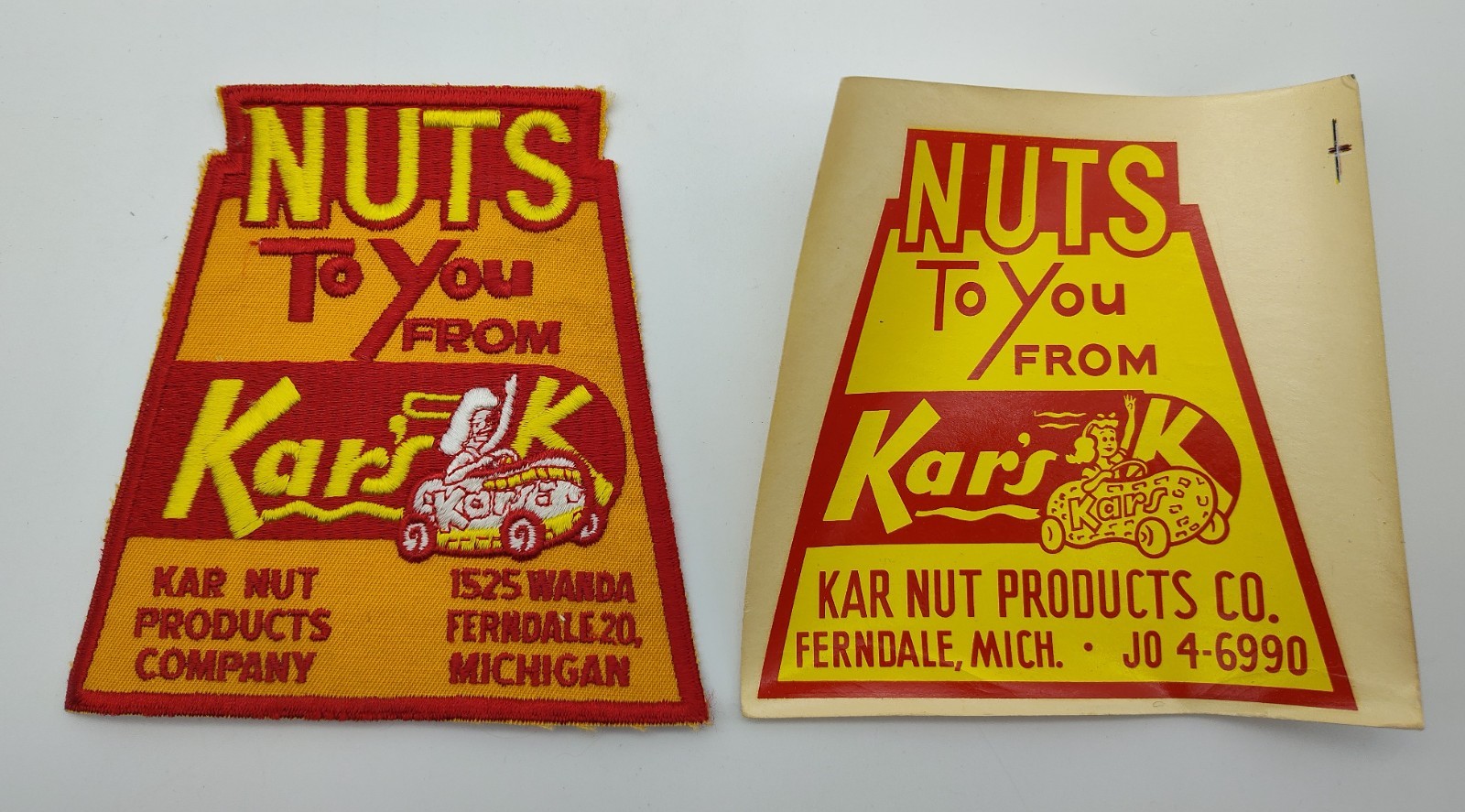 Vintage Kar\'s Nuts Patch and Decal Nuts to You Ferndale Mi NOS