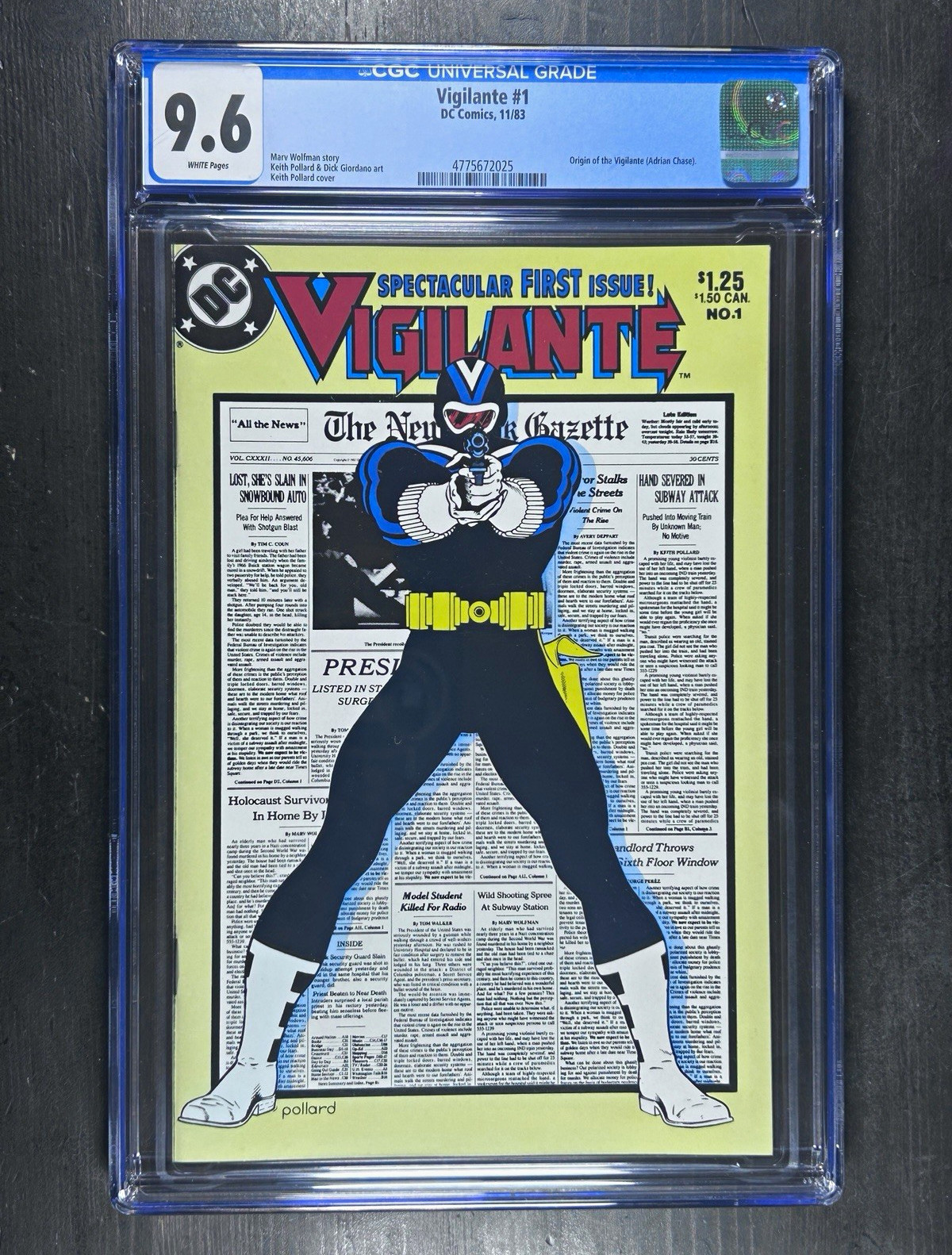 CGC 9.6 Vigilante #1 (1983) DC Comics - Marv Wolfman story, Keith Pollard cover 