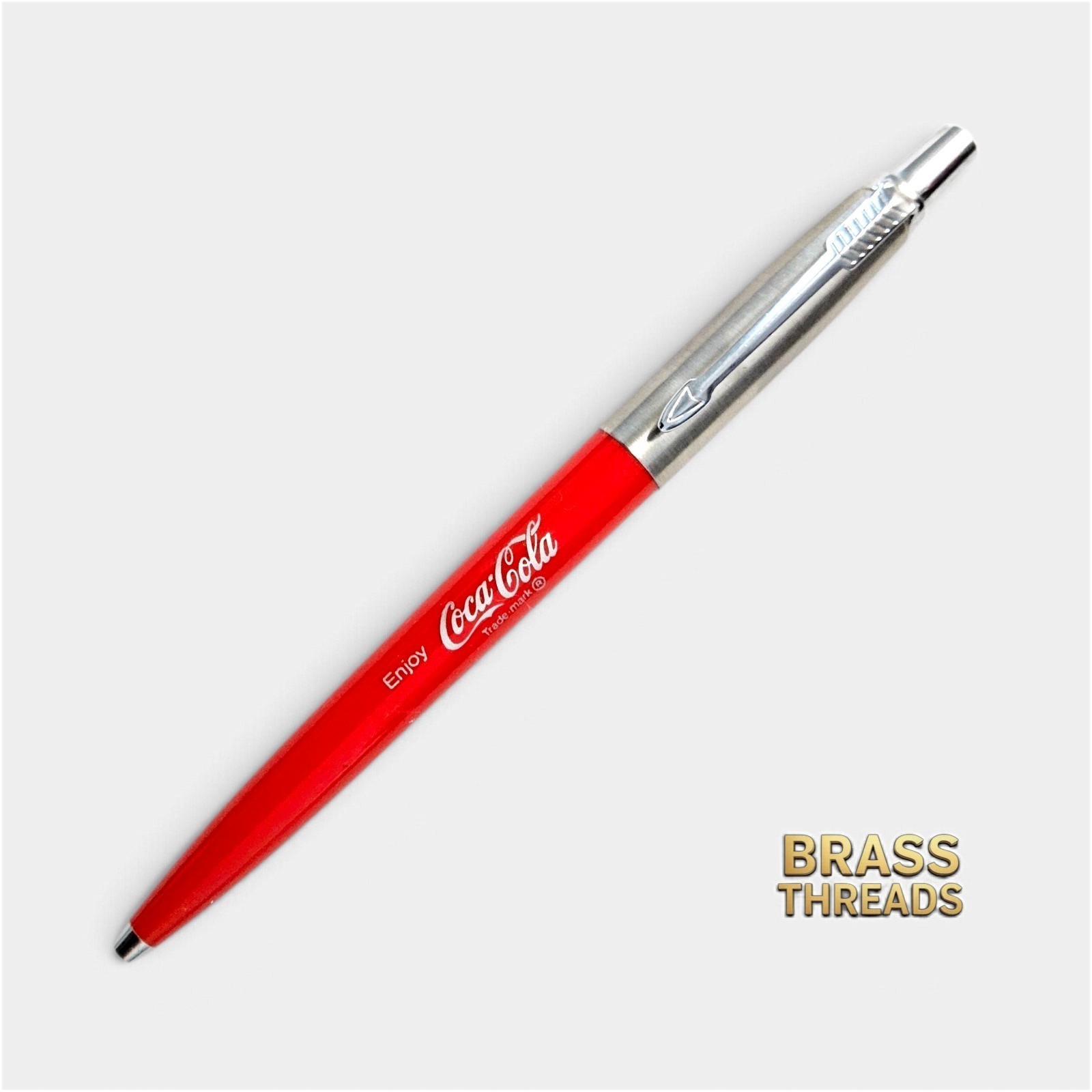 Vintage Parker Jotter RED Coca-Cola Brass Threads