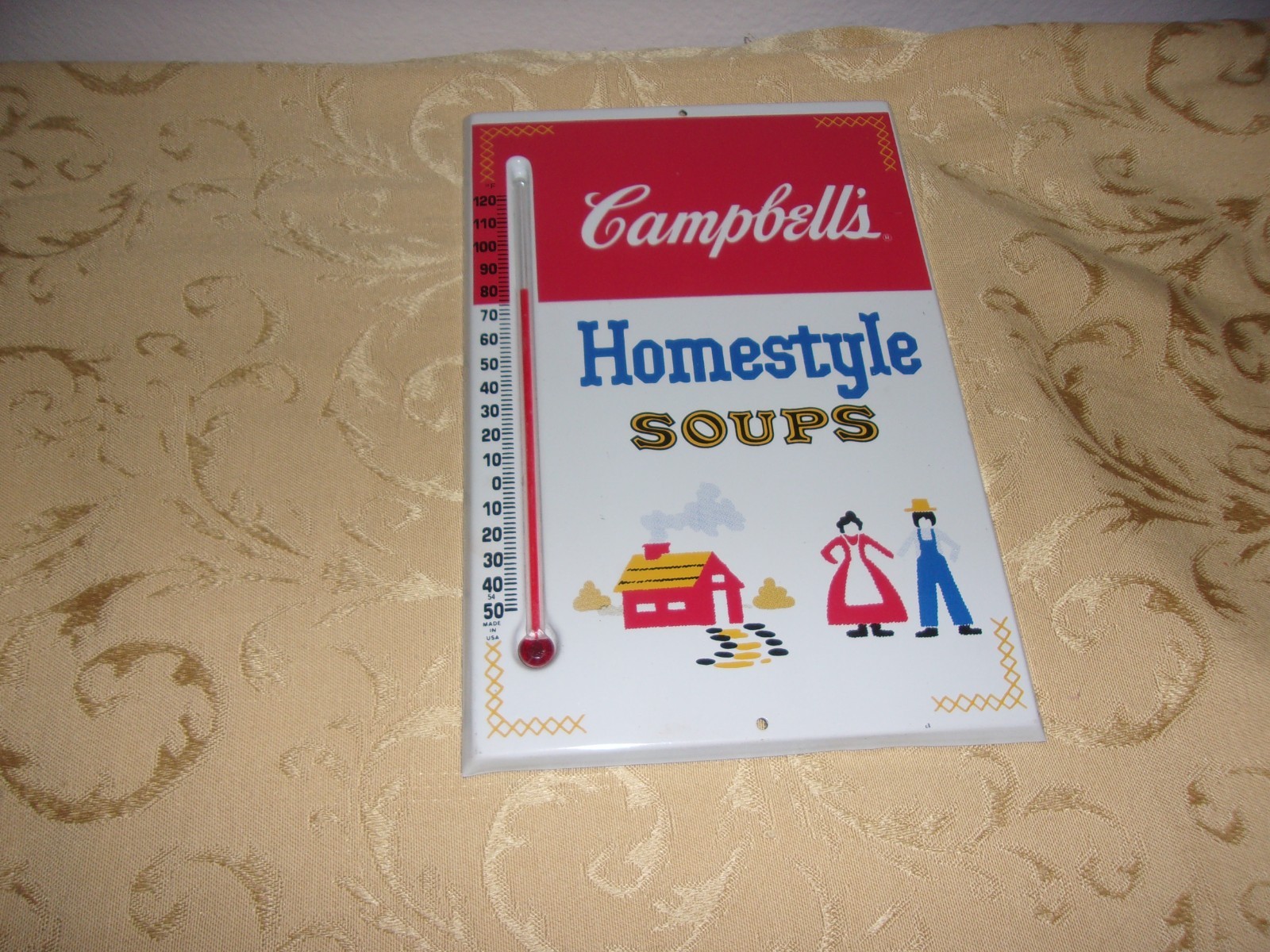 Vintage 1950's Campbell's Homestyle Soup Wall Thermometer /Sign