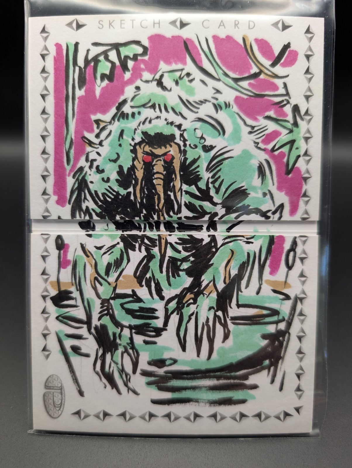 2019 Marvel Premier MAN-THING Sketch by Othell - SP Dual Panel Booklet 1/1