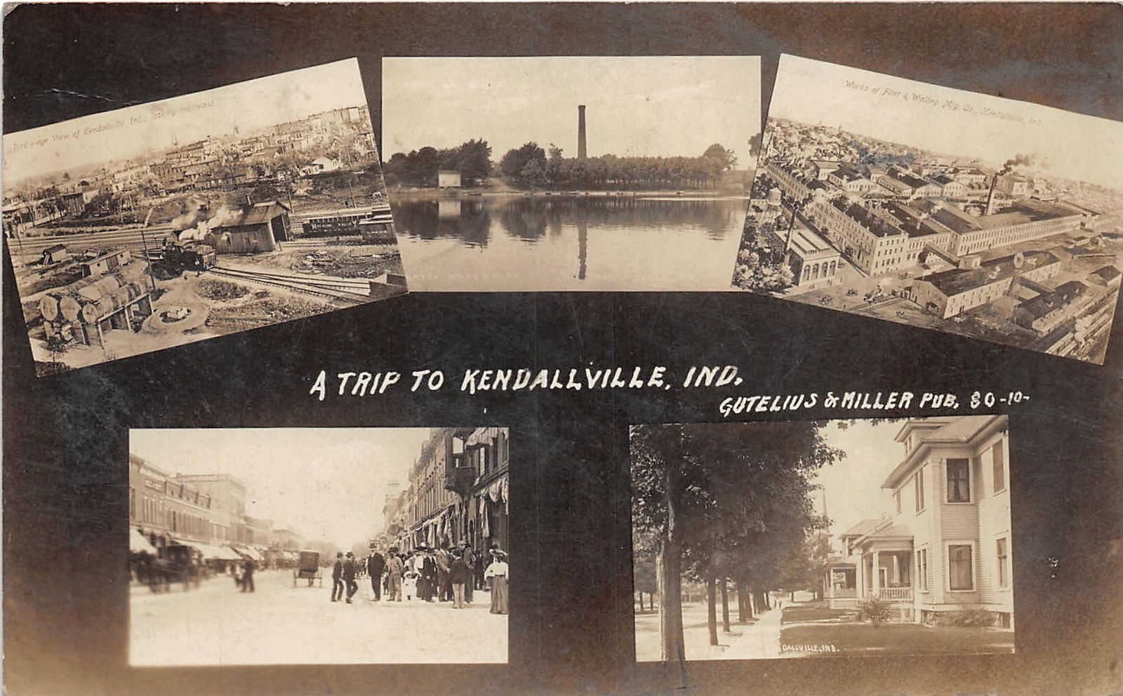 J64/ Kendallville Indiana RPPC Postcard c1910 5View Hocking Valley Railroad 10