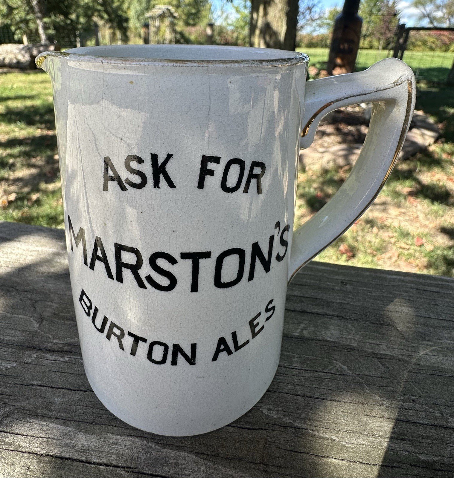 TURN OF THE CENTURY ASK FOR MARSTON’S BURTON ALES BREWERY WATER JUG.