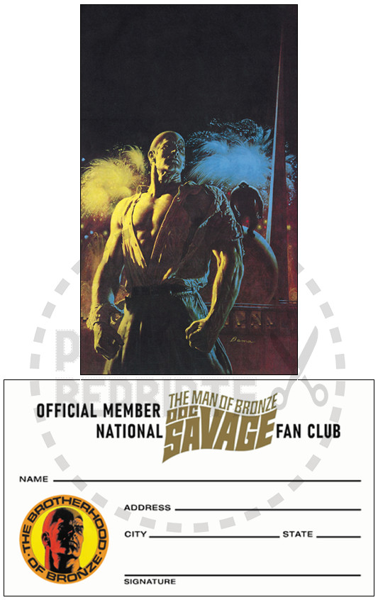 DOC SAVAGE MEMBERSHIP & ART CARD - WORLD\'S FAIR GOBLIN - JAMES BAMA