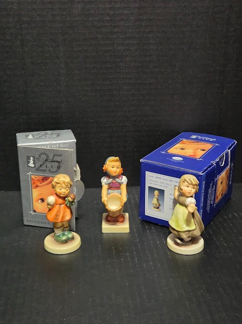 Lot of 2 Goebel Hummel Club Exclusive Figurines & 1 Standard Figurine 2001-2008