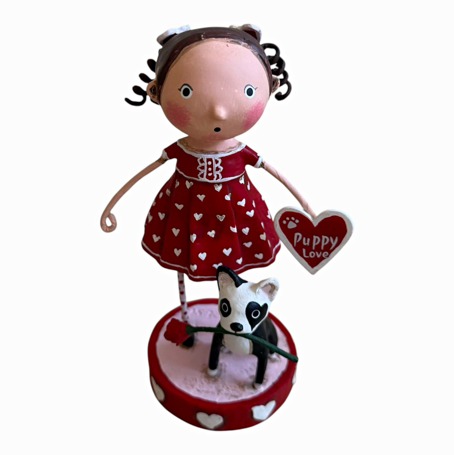 Lori Mitchell Mila Loves Milo Valentine's Day Figurine Hand Painted Resin 