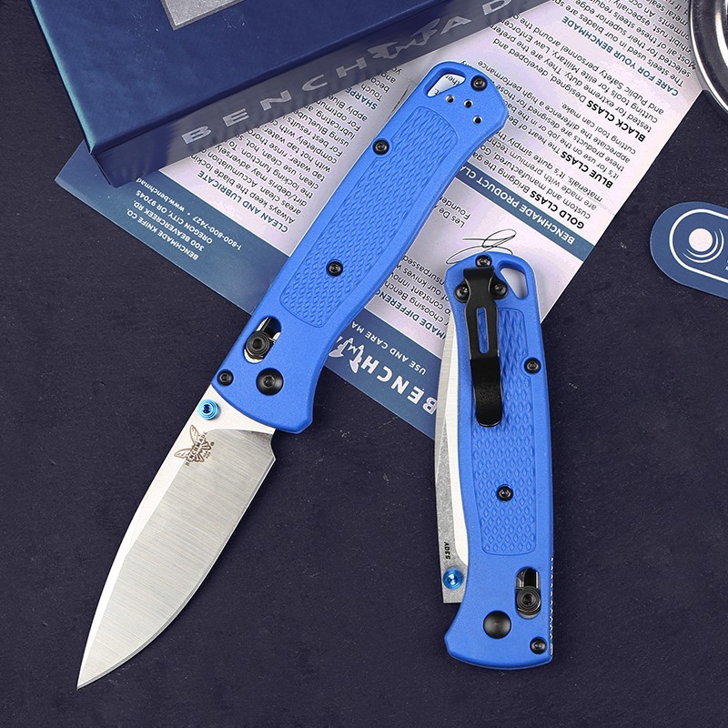 AXIS Lock 535 Knives Blue Glass Fiber Handle Tactical Pocket Knife Light Weight