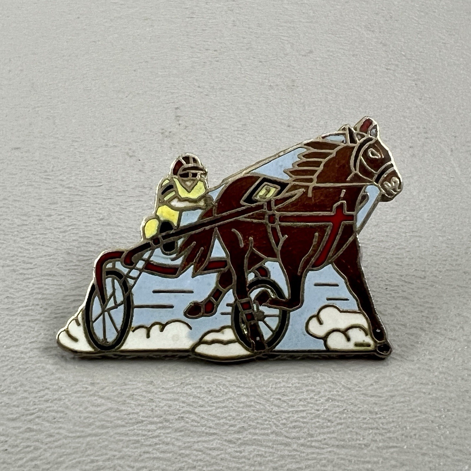 Vintage Horse Harness Racing Lapel Hat Pin MAFCO 1.5\