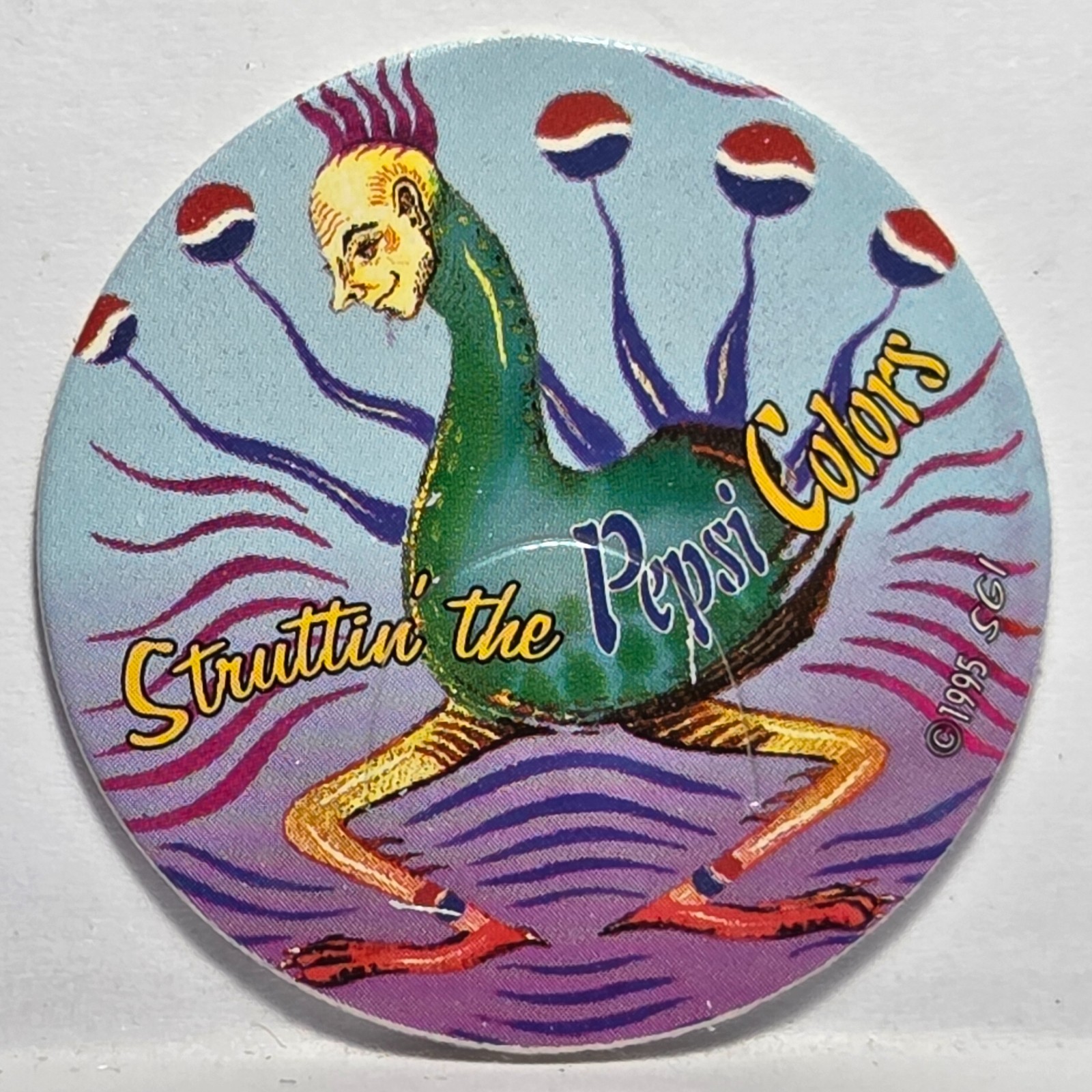 Vintage 1995 SGI Pepsi Pog * Big Slam Caps * #54
