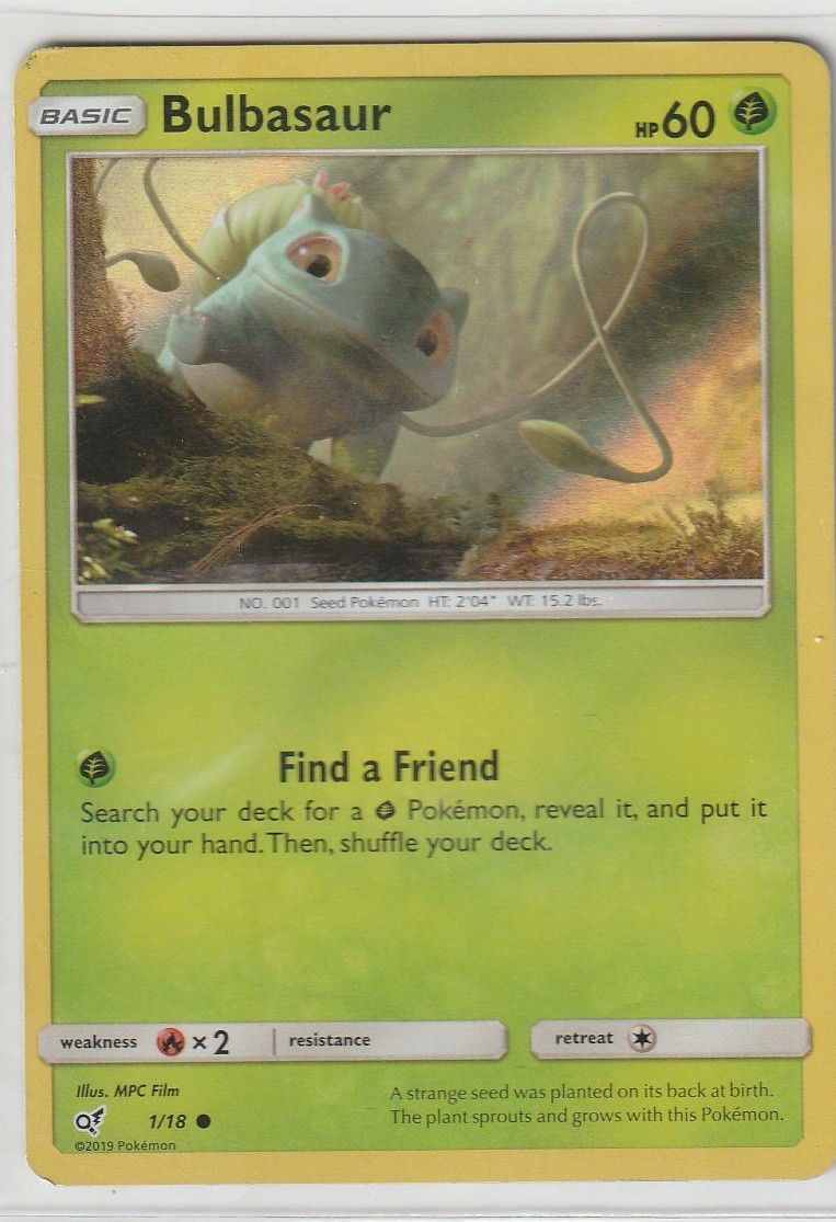 Pokémon Bulbasaur 1/18 Detective Pikachu Holo NM