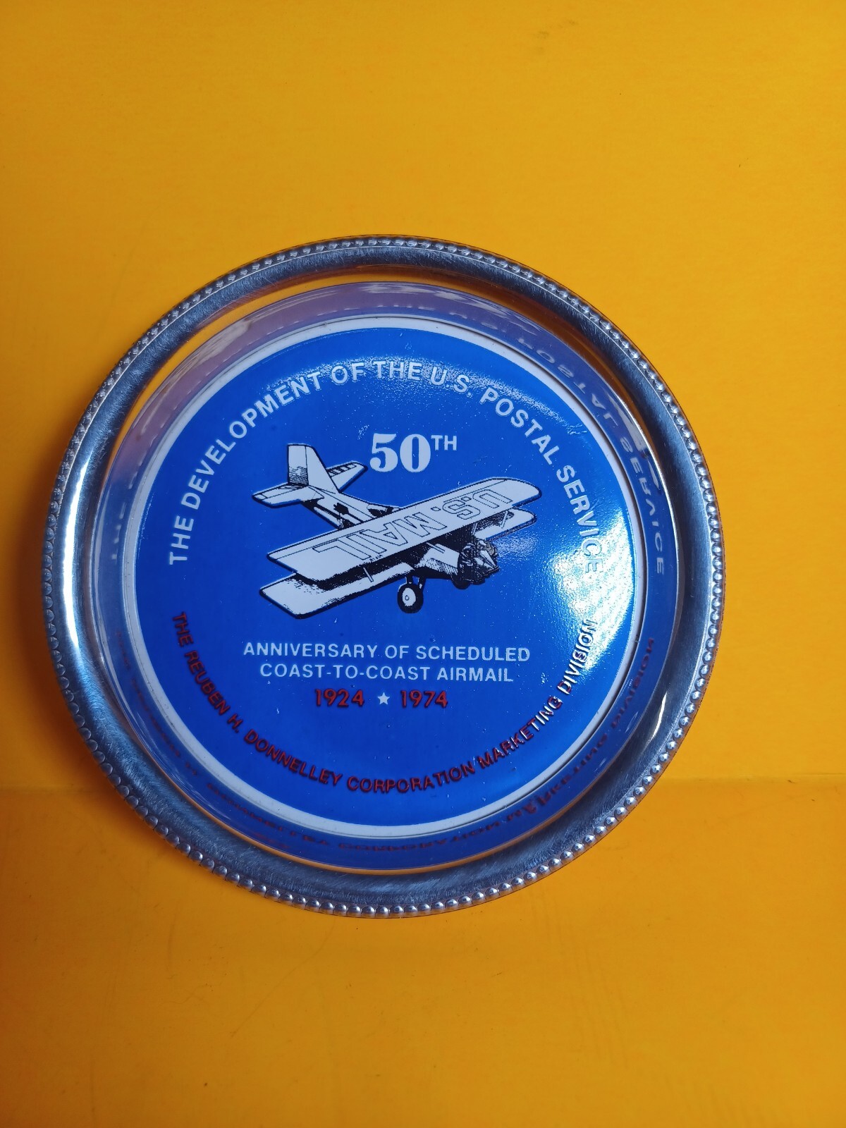 Vintage Revere Pewter coast to coast 1924-1974 U.S. Postal Service Coaster