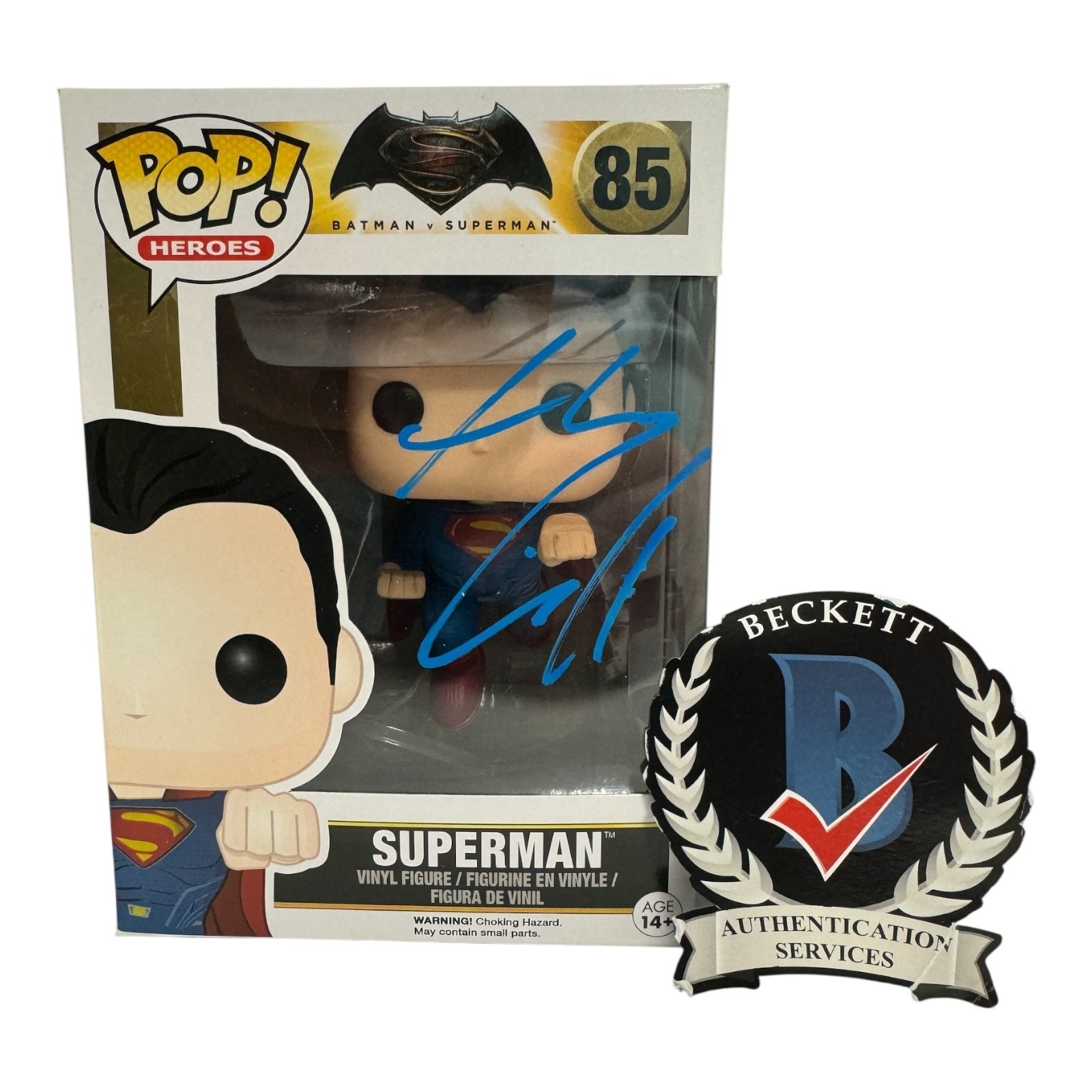 Henry Cavill Signed Autograph Batman V Superman Funko Pop 85 Beckett BAS