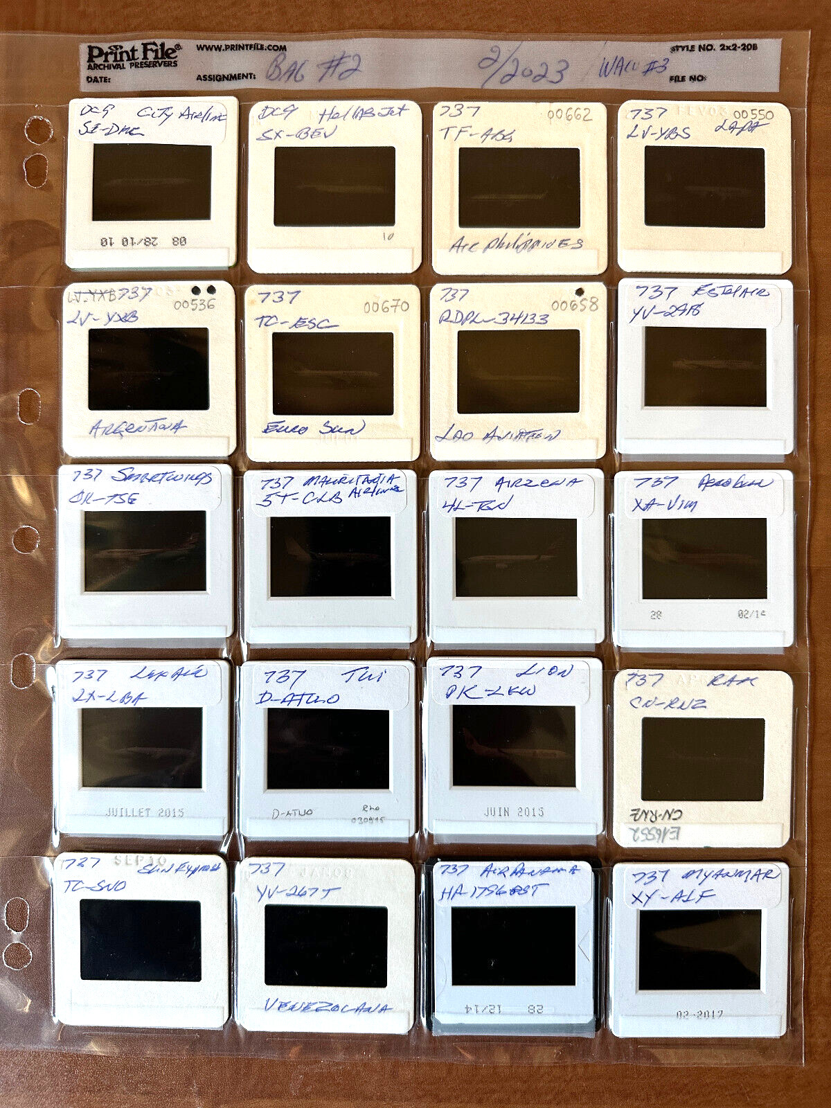 Aviation AIRLINES LOT OF 20  Aircraft Airplanes 35mm Slides DC9 737 Dupe/Orig