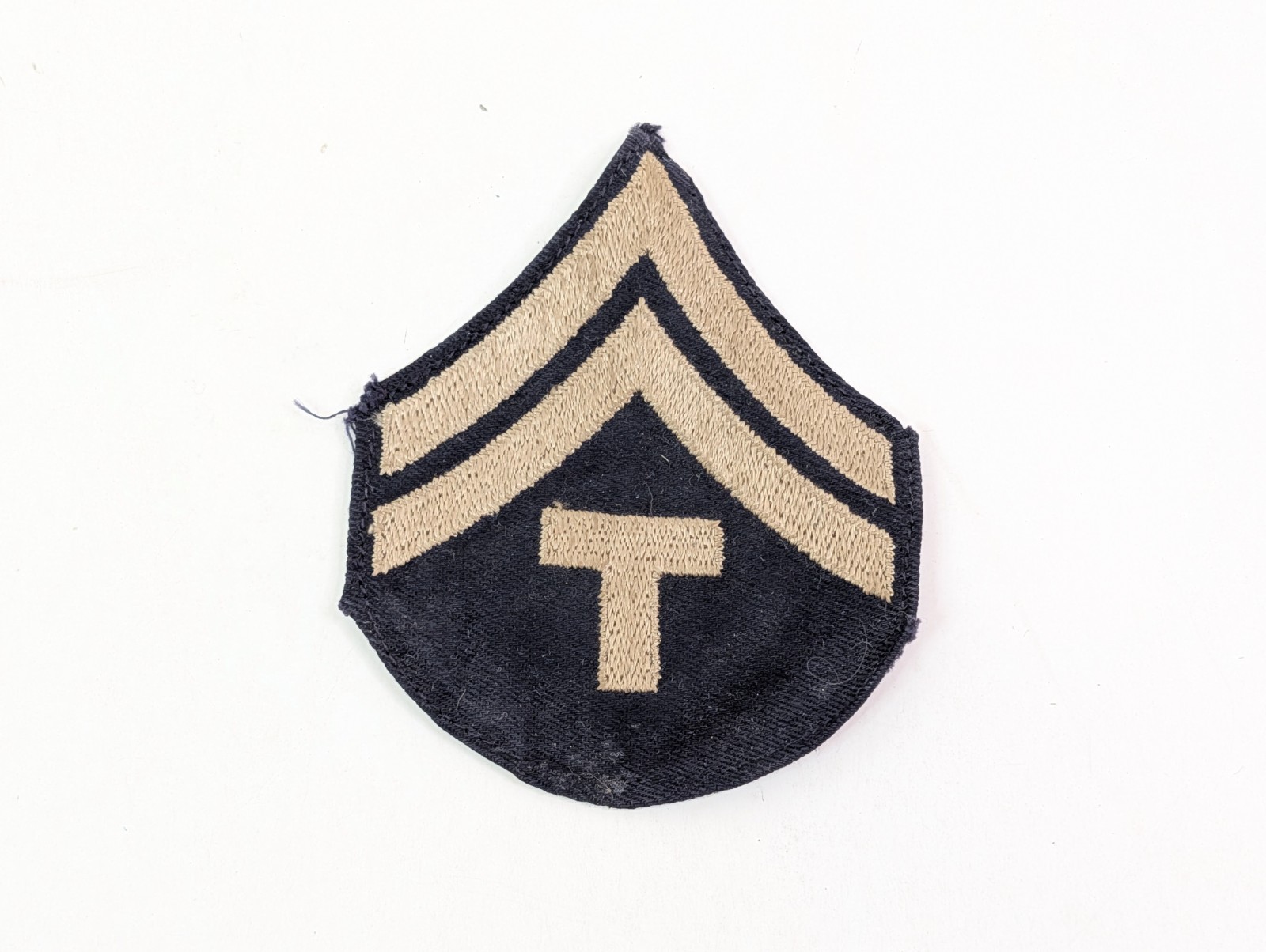 US Army Technician 5th Grade Rank Patch Green Black WWII T/5 Vintage Original 