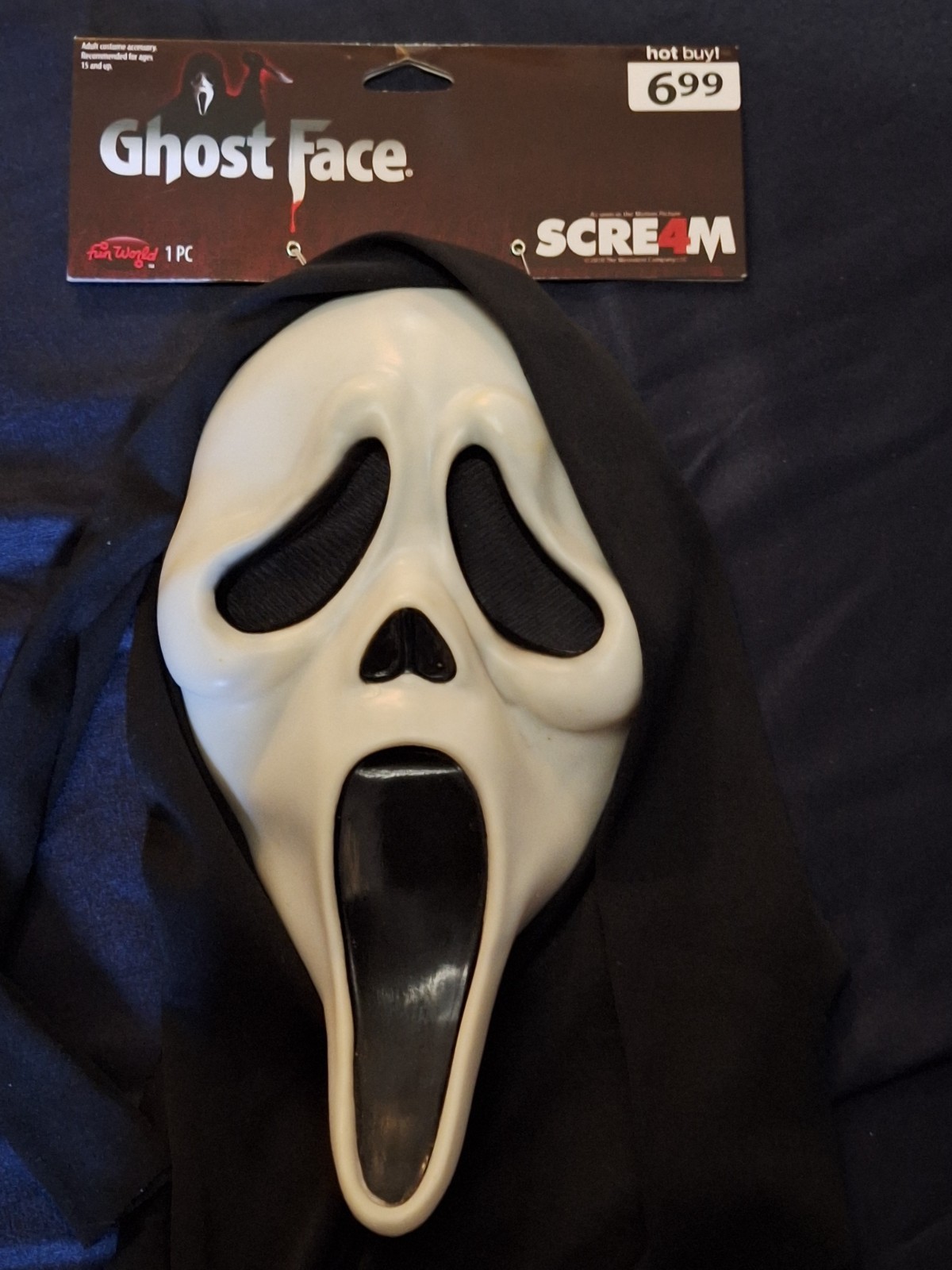 Scream 4 2011 Ghost Face Mask EU Stamp Easter Unlimited Fun World NOS NWT