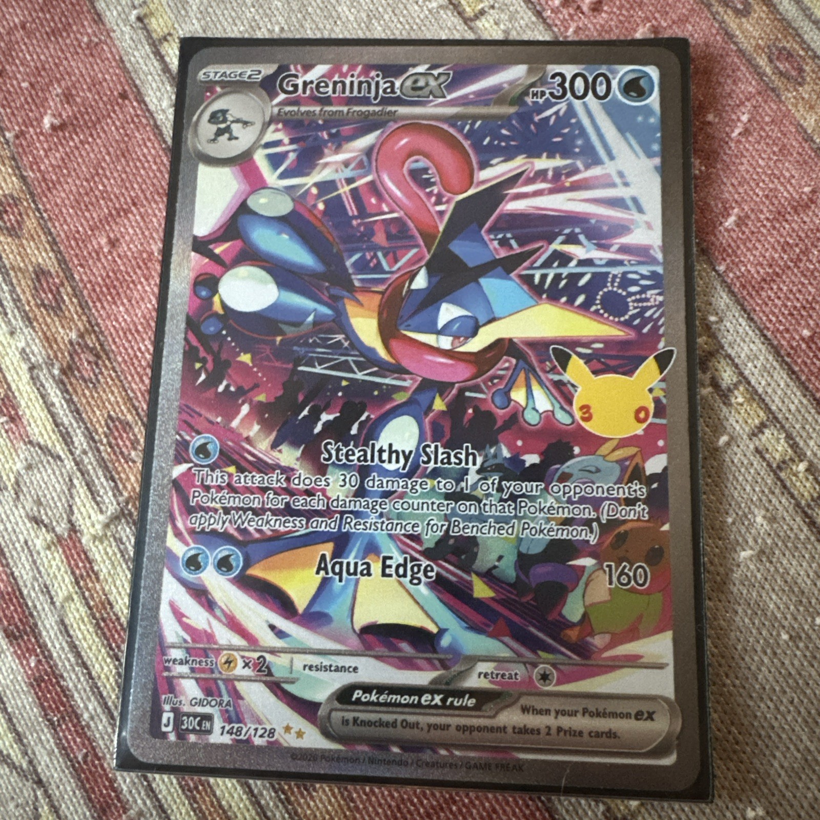 Greninja ex 148/128 Ultra Rare Full Art Pokémon TCG English 30th Celebration