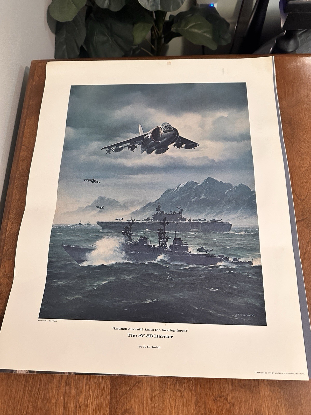The Av-8b Harrier R.G. Smith Print 1977 McDonnell Douglas Military Aircraft Art