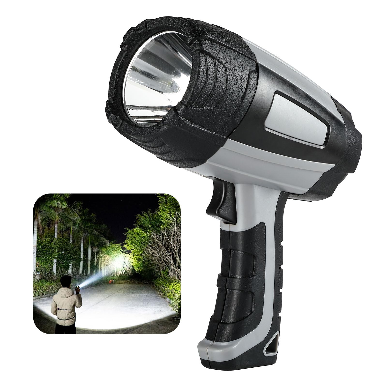 MOONASION Rechargeable Spotlight 800 Lumens, Super Bright LED Black
