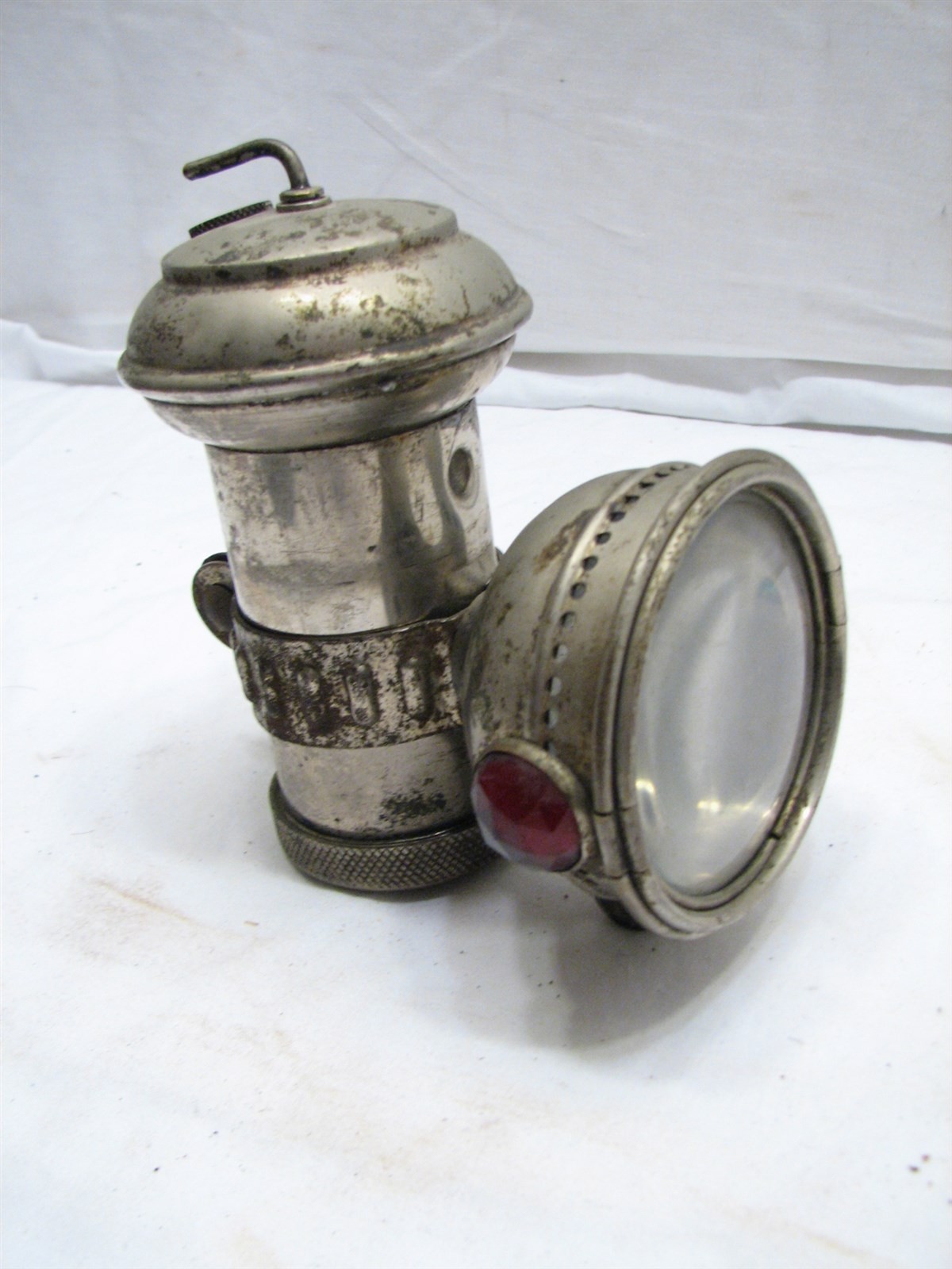 Antique Hine-Watt Columbia Automatic Carbide Bicycle Lamp/Lantern 1900 Patent