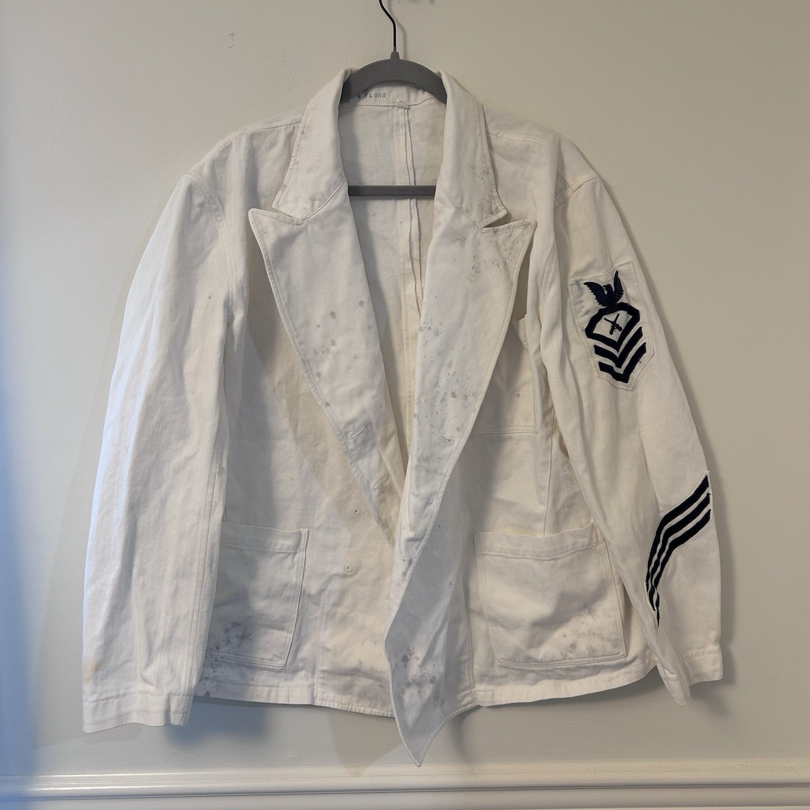 WWII Era US Navy Chief Petty Officer CPO Dress White Jacket Men’s 44 (L) Tropic
