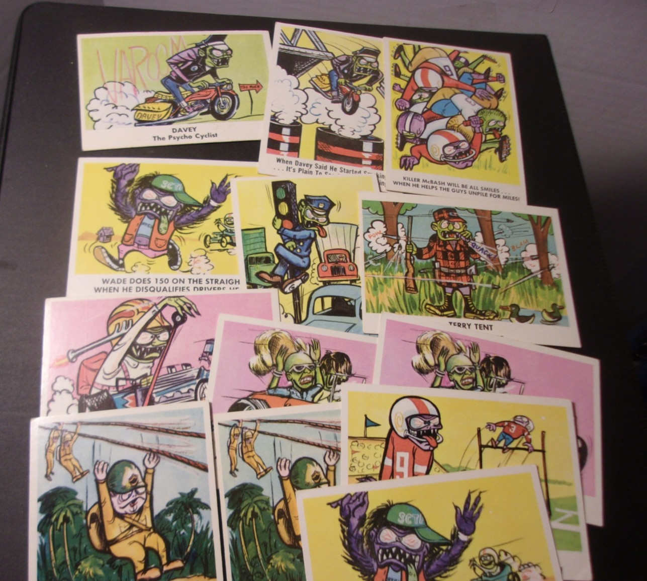 1960s 70s Vintage Rare WEIRD OHS TRADING CARD Lot Monster Hot Rod Cartoon