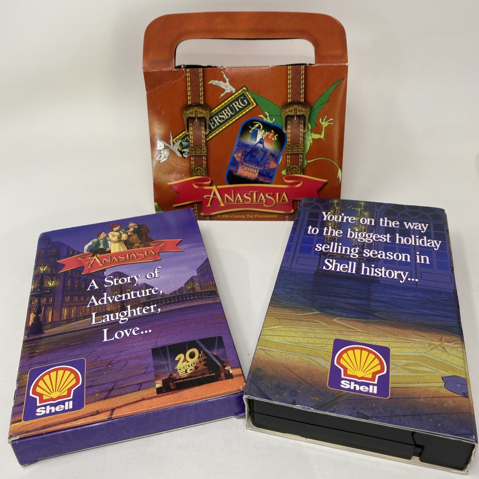 1997 Disney Anastasia Shell Oil Promo Cassette Video Board Game Figures Set Rare