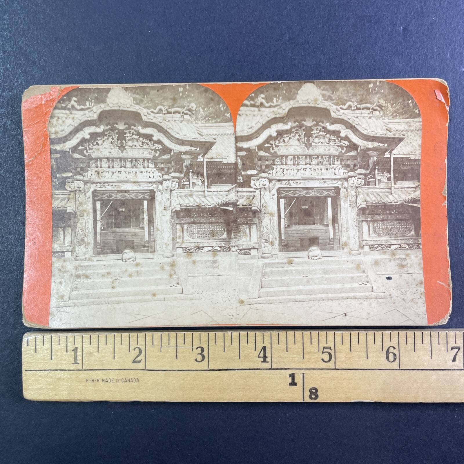Kyoto Temple Stereoview S. Iwasaki Tokio Japan 1860s Albumen Print