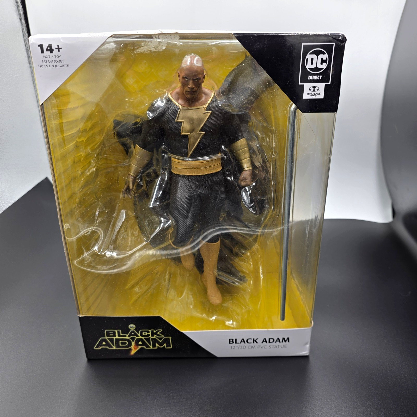 DC Direct Black Adam 12in PVC Figurine Black/Gold DC Comics Superhero Boxed