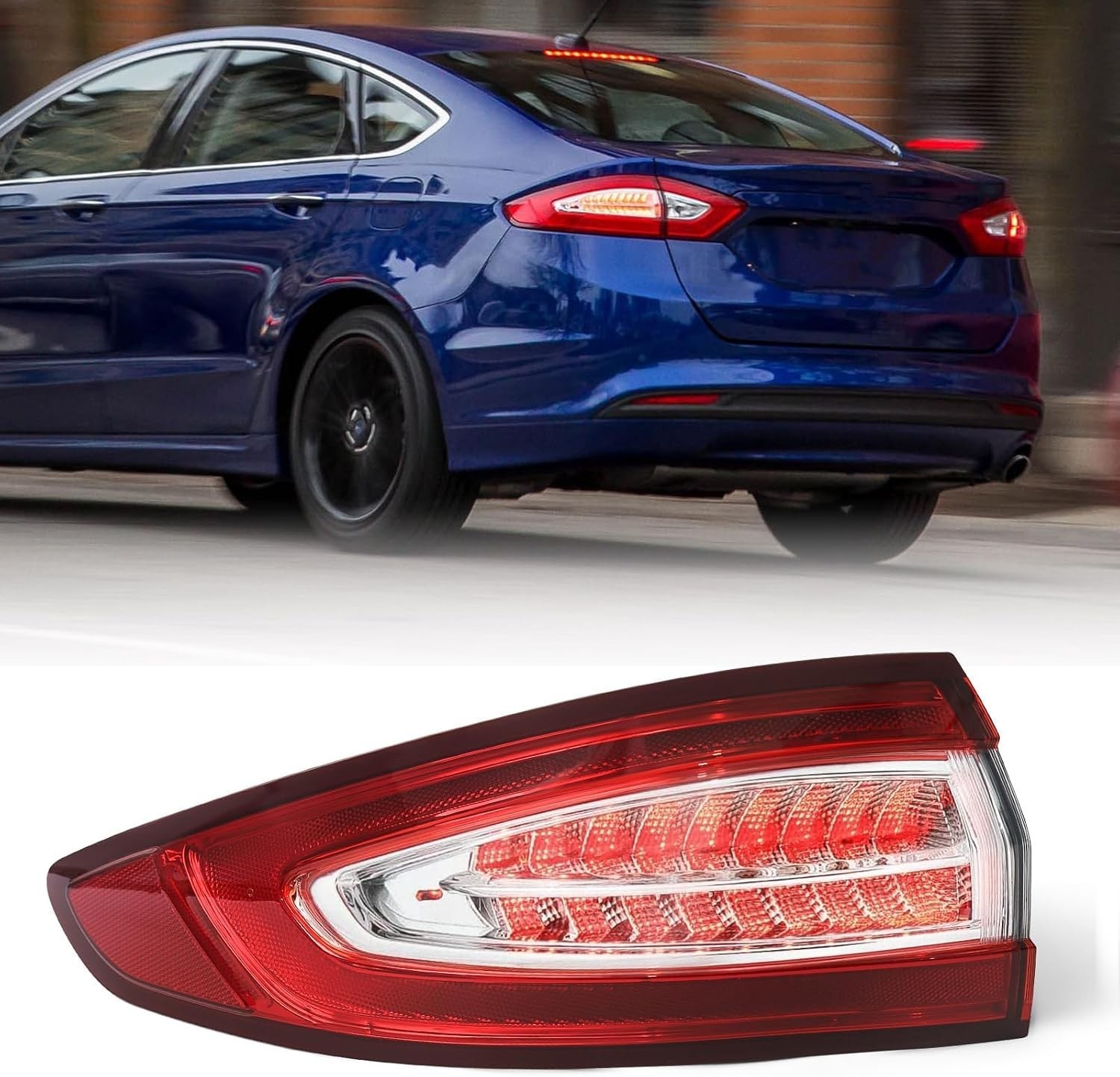 Tail Light Assembly Compatible with Ford Fusion S SE 2013 2014 2015 2016 Brake L