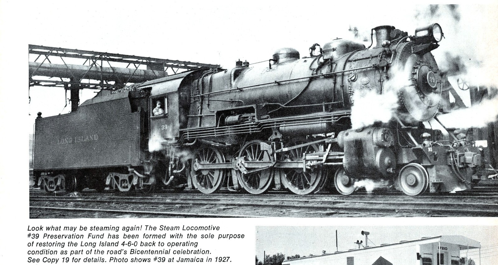 Long Island Rail Road 4-6-0 Ten-Wheeler Steam Locomotive 39 1927 Vtg Mag Excerpt