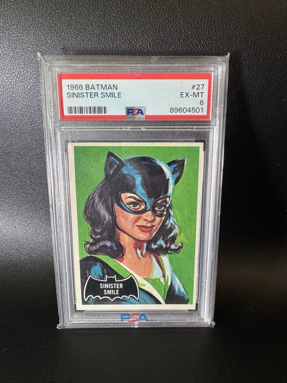 Sinister Smile Cat Woman 1966 Topps Batman #27 RC Rookie PSA 6
