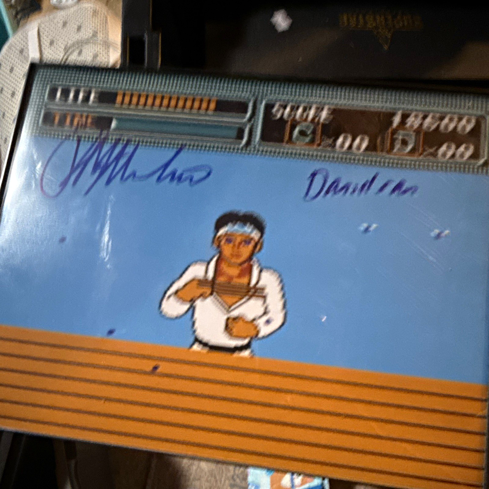 Karate Champ Signed Video Arcade Machine Monitor Bezel/Glass Artwork