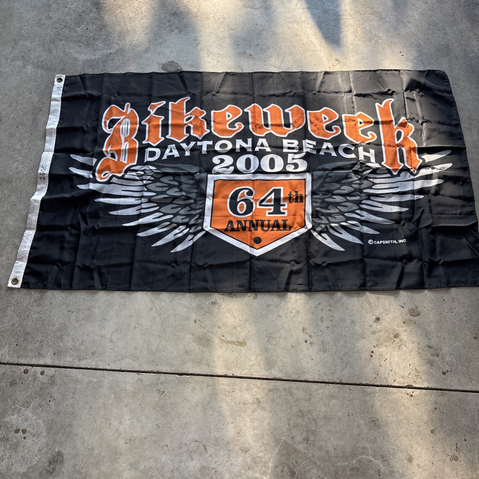 Vintage 2005 Daytona Beach Bike Week Flag 64th Annual Harley Davidson Collectors