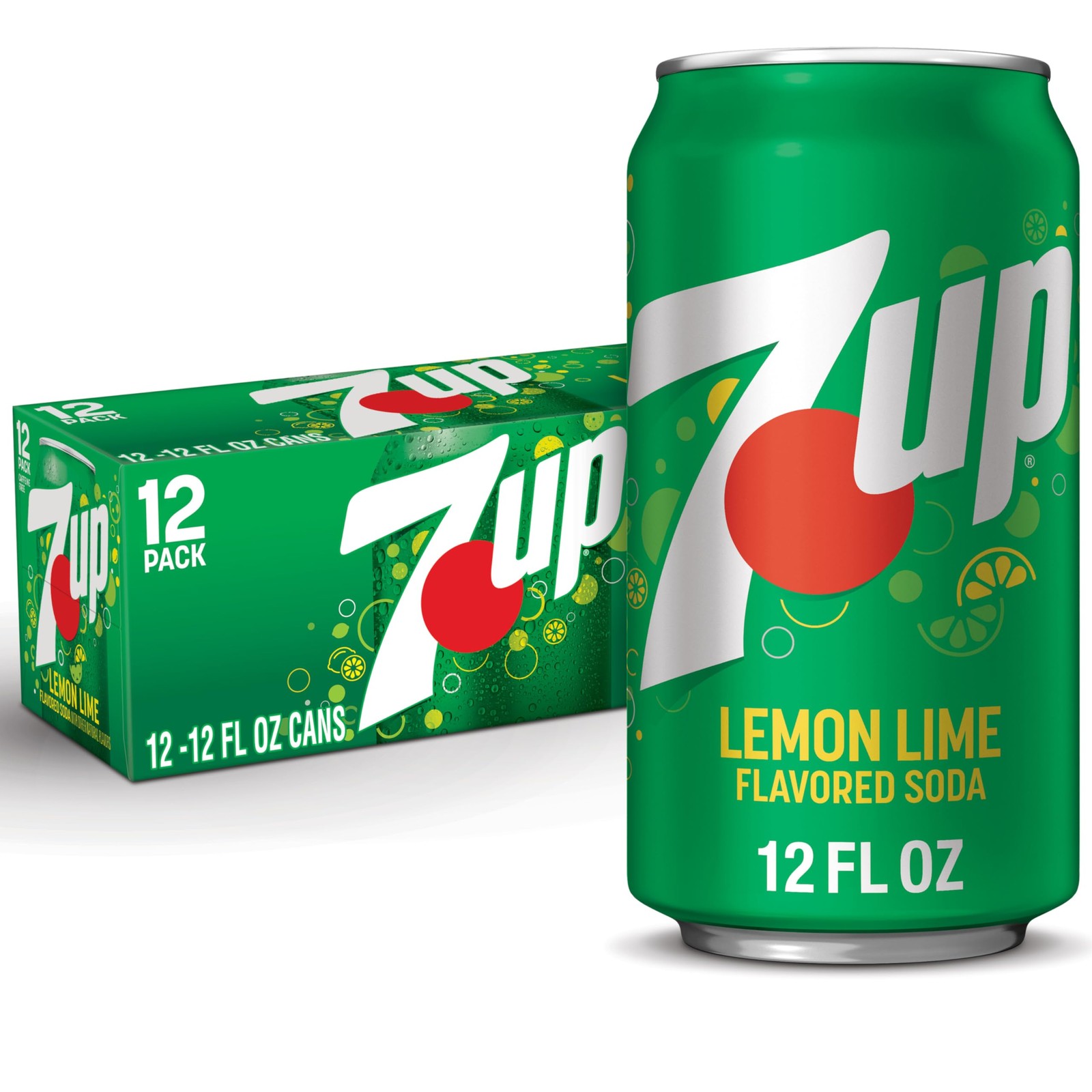 7UP Lemon Lime Soda, 12 fl oz cans, 12 pack 12 Fl Oz (Pack of 12)