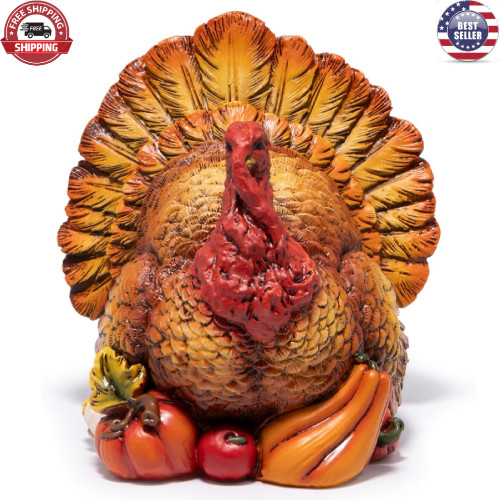 Thanksgiving Turkey Decor Fall Harvest Tabletop Centerpiece Rich Harvest Details