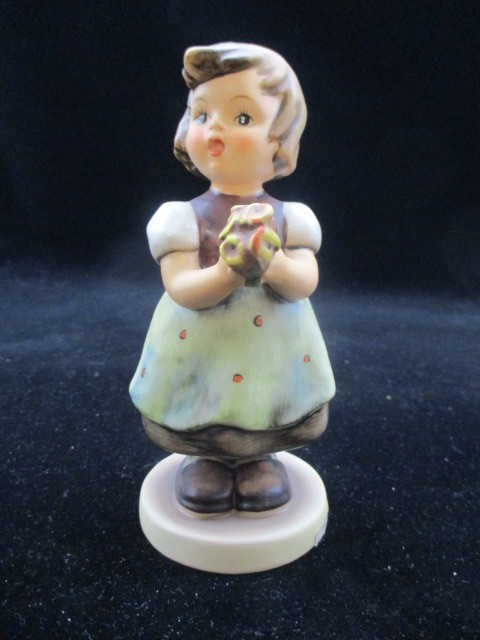 Vintage Goebel West Germany Hand-Painted Girl Holding Doll Figurine