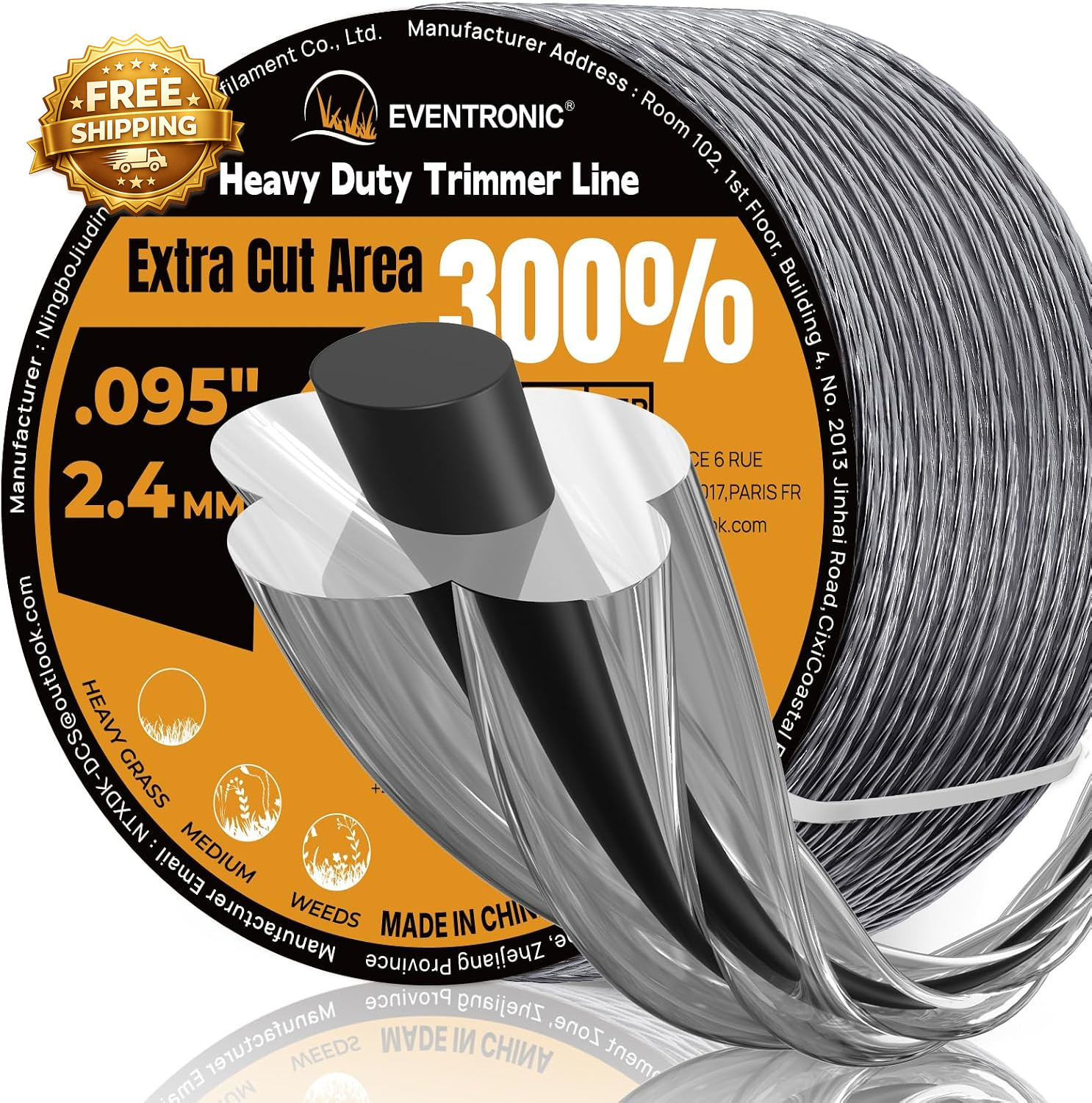 095'' Weed Eater String 400FT Heavy Duty Twisted Dual Core Trimmer Line