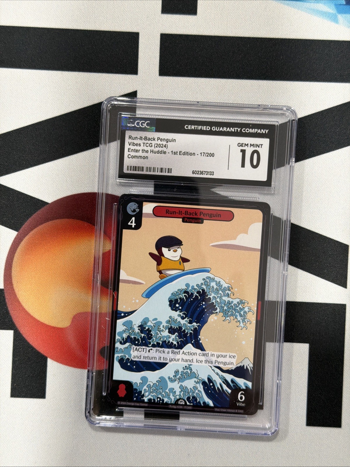 2024 VIBES TCG ENTER THE HUDDLE 1ST ED #17 RUN-IT-BACK PENGUIN CGC 10