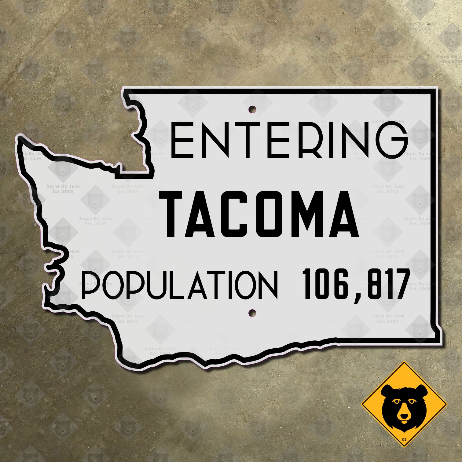 Tacoma Washington city limit road highway sign 1930 population 21x14